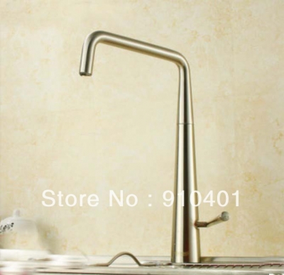Wholesale And Retail Promotion NEW Brushed Nickel Solid Brass Kitchen Faucet Swivel Spout Vessel Sink Mixer Tap [Chrome Faucet-1024|]