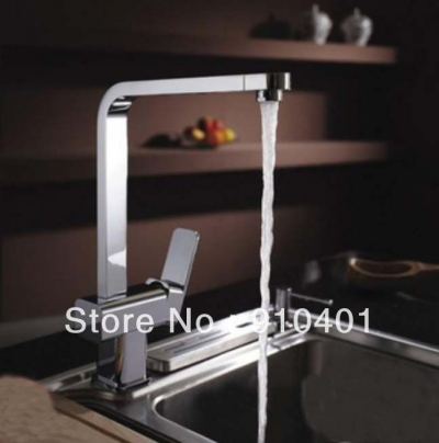 Wholesale And Retail Promotion NEW Deck Mounted Chrome Brass Kitchen Faucet Swivel Spout Vessel Sink Mixer Tap [Chrome Faucet-908|]