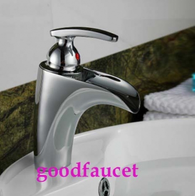 Wholesale and Retail Polished Elegant Bathroom Waterfall Sink Faucet Basin Mixer Tap Single Handle Chrome Finish [Chrome Faucet-1795|]