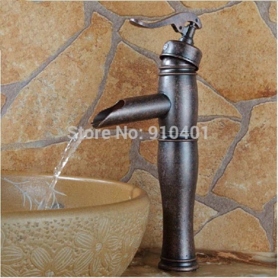 Wholesale and retail Promotion Deck Mounted Antique Style Water Pump Waterfall Bathroom Basin Faucet Mixer Tap [Oil Rubbed Bronze Faucet-3814|]