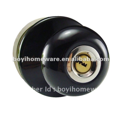 black ceramic knob locks insert door lock wholesale and retail shipping discount 24 sets/lot S-021