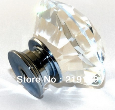 100Pcs 30mm Clear Crystal Diamond Cabinet Glass Dresser Knobs Drawer Pulls And Handles Kitchen Door Wardrobe Hardware [CrystalPull-66|]
