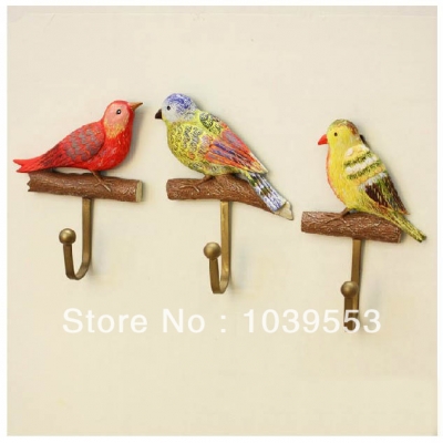 3pcs Birds Rustic Home Decoration Creative Coat Hooks Wall [DecorativeCollections-114|]