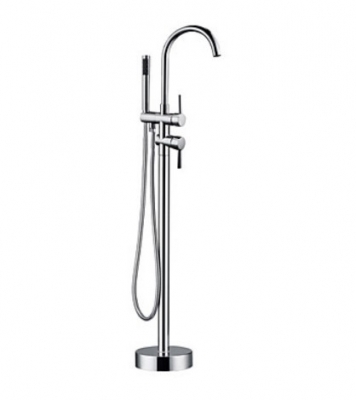 Brand NEW Floor Mouted Free Standing Bathtub Mixer Tap Faucet w/hand Shower Tub Filler Solid Brass Chrome Finish