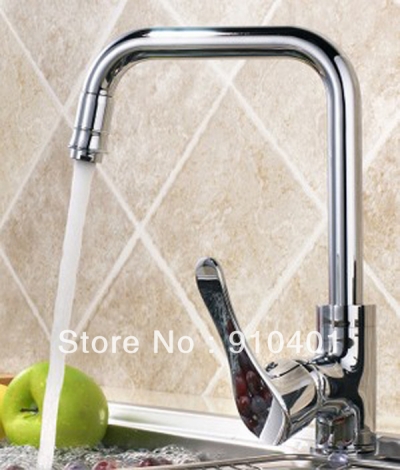 Cheap Brass Single Handle Kitchen Mixer Chrome Finished Sink Faucet Swivel Spout Deck Mounted Offer Hot And Cold Water New Style