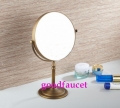 NEW Antique brass Deck Mount Beauty Cosmetic Mirror Dual Side 3x to 1x Magnifying Mirror 8 inches Round Mirror