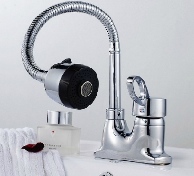 NEW Wholesale / retail Promotion New Brand Swivel Spout Basin Sink Faucet for 2/3 Holes Single Handle Mixer Tap [Chrome Faucet-1118|]