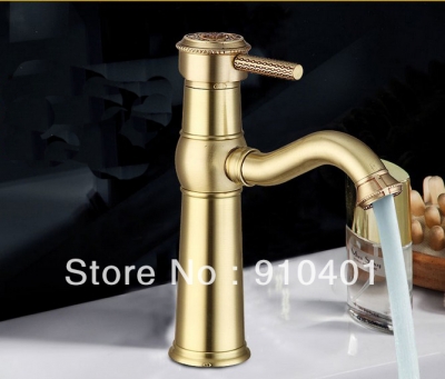 Wholesale And Retail Promotion Antique Brass Bathroom Basin Faucet Swivel Spout Vanity Sink Mixer Tap 1 Handle