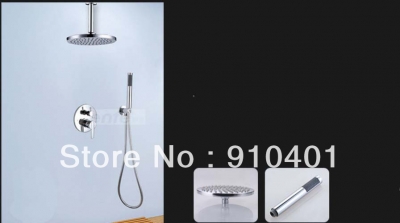 Wholesale And Retail Promotion Celling Mounted 8" Round Rain Shower Faucet Set Bathroom Hand Shower Mixer Tap [Chrome Shower-2309|]