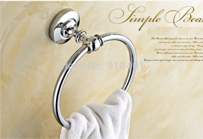 Wholesale And Retail Promotion Chrome Brass Bathroom Towel Rack Ring Round Towel Holder Hanger