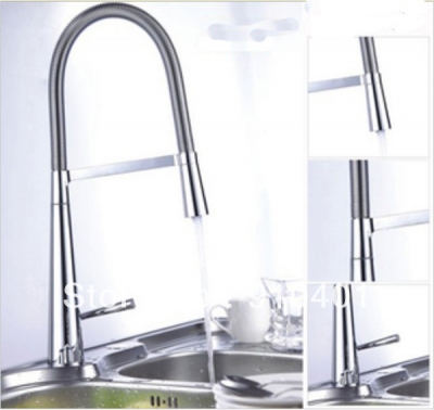 Wholesale And Retail Promotion Chrome Swivel Pull Out Spray Spout Kitchen Sink Faucet Mixer Tap Single Lever [Chrome Faucet-839|]
