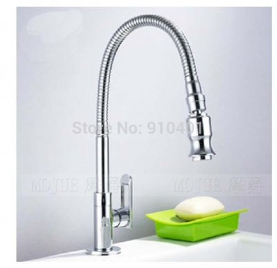 Wholesale And Retail Promotion Deck Mounted Chrome Finish Kitchen Faucet Single Handle Sink Tap For Cold Water [Chrome Faucet-1048|]