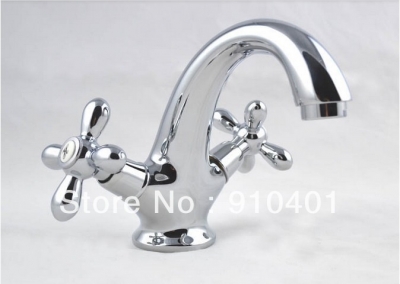 Wholesale And Retail Promotion Euro Style Chrome Brass Bathroom Basin Faucet Vessel Sink Mixer Tap Dual Handles