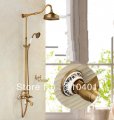 Wholesale And Retail Promotion Luxury Antique Brass Wall Mounted Shower Set 8