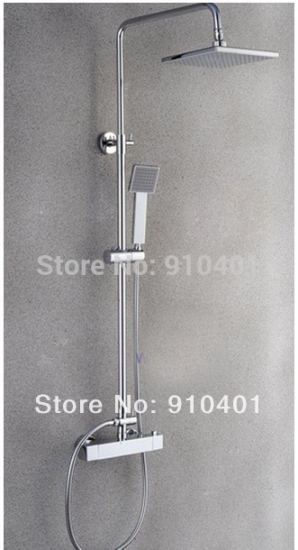 Wholesale And Retail Promotion Luxury Bathroom Rain Shower Faucet Set Thermostatic Mixer Valve W/ Hand Shower [Chrome Shower-2022|]