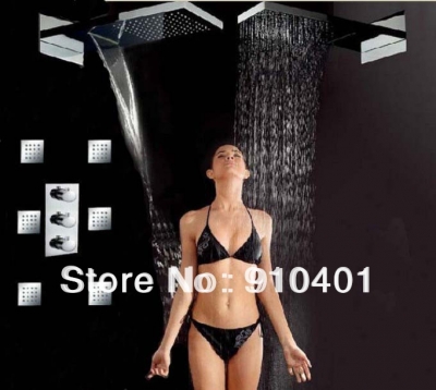 Wholesale And Retail Promotion Luxury Rainfall Waterfall Shower Set Faucet With Jets Sprayer Shower Mixer Tap [Chrome Shower-2326|]