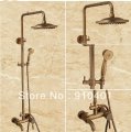 Wholesale And Retail Promotion Luxury Wall Mounted Bathroom Rain Shower Faucet Set Antique Brass Tub Mixer Tap