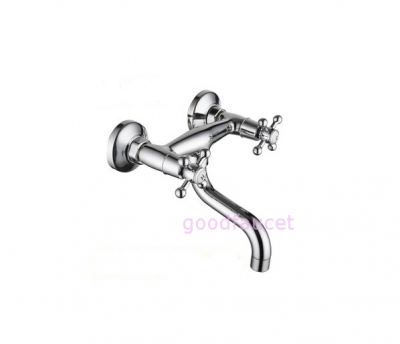 Wholesale And Retail Promotion Modern Wall Mounted Kitchen Sink Mixer Tap Swivel Spout Dual Cross Handle Faucet