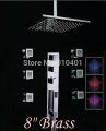 Wholesale And Retail Promotion NEW Celling Mounted LED Thermostatic Rain Shower Faucet Wall Mounted Hand Shower