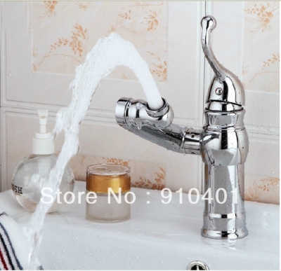 Wholesale And Retail Promotion NEW Design Modern Chrome Brass Bathroom Basin Faucet Single Lever Sink Mixer Tap