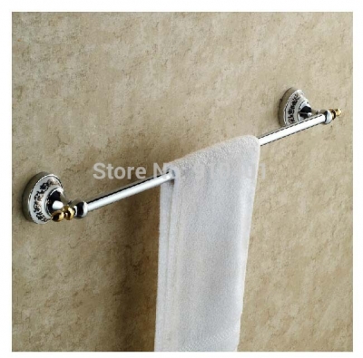 Wholesale And Retail Promotion NEW Luxury Wall Mounted Bathroom Towel Rack Single Bar Holder With Hook Hangers [Towel bar ring shelf-4845|]