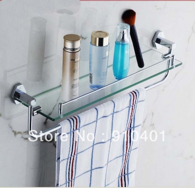 Wholesale And Retail Promotion NEW Luxury wall mounted bathroom shelf Shower Caddy Cosmetic Glass Tier Storage [Storage Holders & Racks-4347|]