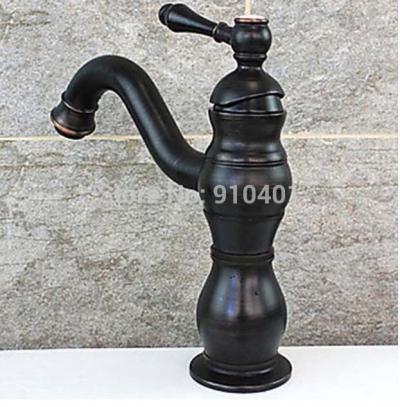 Wholesale And Retail Promotion NEW Oil Rubbed Bronze Deck Mounted Bathroom Basin Faucet Single Handle Mixer Tap [Oil Rubbed Bronze Faucet-3790|]