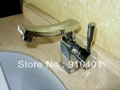 Wholesale And Retail Promotion New Design Artistic Bathroom Basin Faucet Single Lever Chrome Brass Tap Faucet [Chrome Faucet-1614|]