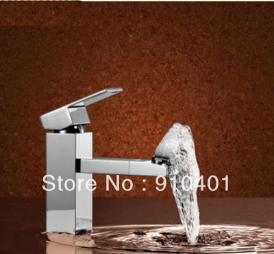 Wholesale And Retail Promotion Square Style Bathroom Basin Faucet Single Handle Vessel Sink Mixer Tap Chrome