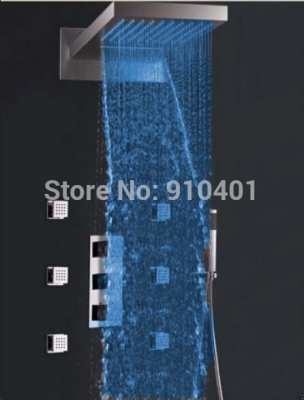 Wholesale And Retail Promotion Thermostatic LED Color Changing Waterfall Shower Head Massage Jets Hand Shower