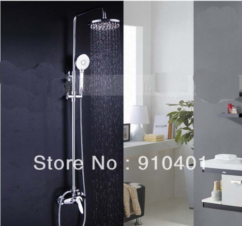 Wholesale And Retail Promotion Wall Mounted 8" Round Style Bathroom Shower Faucet Set Shower Column Mixer Tap