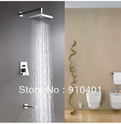 Wholesale And Retail Promotion Wall Mounted Chrome Luxury 8" Rain Shower Faucet Set Bathtub Shower Mixer Tap