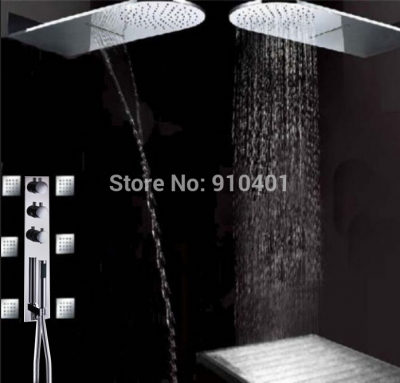 Wholesale And Retail Promotion Wall Mounted Waterfall Rain Shower Mixer Tap Thermostatic Valve Body Jets Mixer