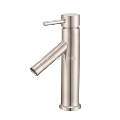 Wholesale and retail Promotion Luxury Modern Brushed Nickel Bathroom Basin Faucet Single Handle Sink Mixer Tap
