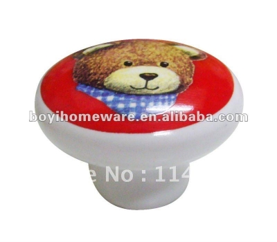 ceramic bear kids novel item knobs animal knobs single hole cute knobs wholesale and retail shipping discount 100pcs/lot P33 [NewItems-297|]