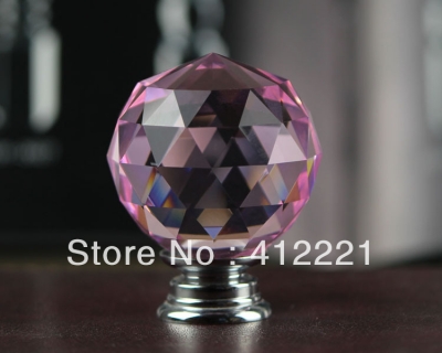 - 10 Pcs small 20mm Children Bedroom Furniture Crystal Pink Triangle Faces Ball Knob Pull Handle from China factory