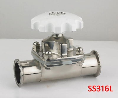 1.5" SS316L sanitary diaphragm valve, diaphagm valve for pharmacy, clamp end