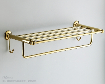 60mm gold color high grade bathroom towel rack, fashion towel holder gold [BathroomHardware-141|]