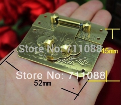 Antique Packing box accessories hardware hinge ancient wooden box buckle Wooden wine box buckle copper box lock 52 * 45MM [Buckleaccessories-102|]