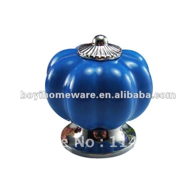 Blue ceramic door knobs Pumpkin shape kids knobs Christmas style handle and knob NG wholesale and retail shipping discount B-PC