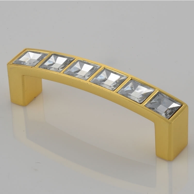 Drawer Hardware golden diamond crystal handle 64mm/ cupboard Handle [CrystalHandles-486|]