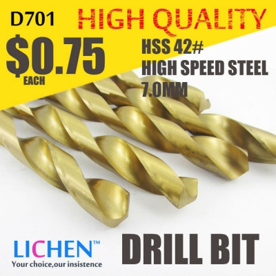 LICHEN D701 Diameter 7.0mm Twist Drell Bit & Metal Drilling & High Speed Steel HSS 42# Drill Bit [Others-197|]