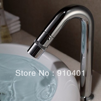 New Brass Material European Style Chrome Finished Single Handle Deck Mounted Basin Faucet Vessel Mixer Tap