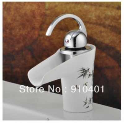 New Deck Mounted Chrome Finish Bathroom Basin Faucet Ceramic Single Handle Mixer [Chrome Faucet-1671|]
