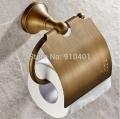 Wholesale And Retail Promotion Antique Brass Bathroom Wall Mounted Toilet Paper Holder Tissue Holder W/ Cover