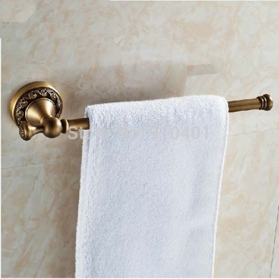 Wholesale And Retail Promotion Antique Brass Wall Mounted Embossed Towel Bar Holder Modern Towel Rack Hanger [Towel bar ring shelf-5107|]
