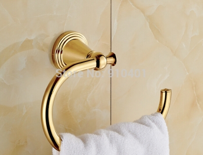 Wholesale And Retail Promotion Bathroom Wall Mounted Towel Rack Holder Towel Bar Hanger Golden [Towel bar ring shelf-5108|]