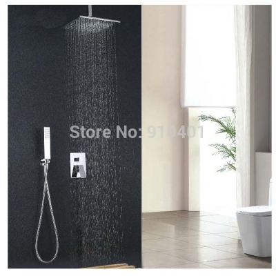 Wholesale And Retail Promotion Celling Mounted 8" Rain Shower Faucet Single Handle Valve + Hand Shower Mixer