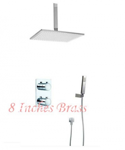 Wholesale And Retail Promotion Celling Mounted 8" Shower Head Thermostatic Shower Valve With Hand Shower Mixer