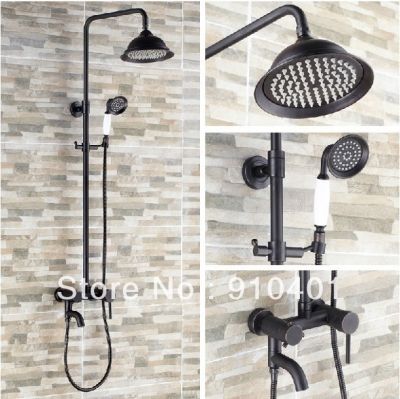 Wholesale And Retail Promotion Luxury 8" Rain Shower Faucet Set Bathtub Mixer Oil Rubbed Bronze Shower Column [Oil Rubbed Bronze Shower-3905|]